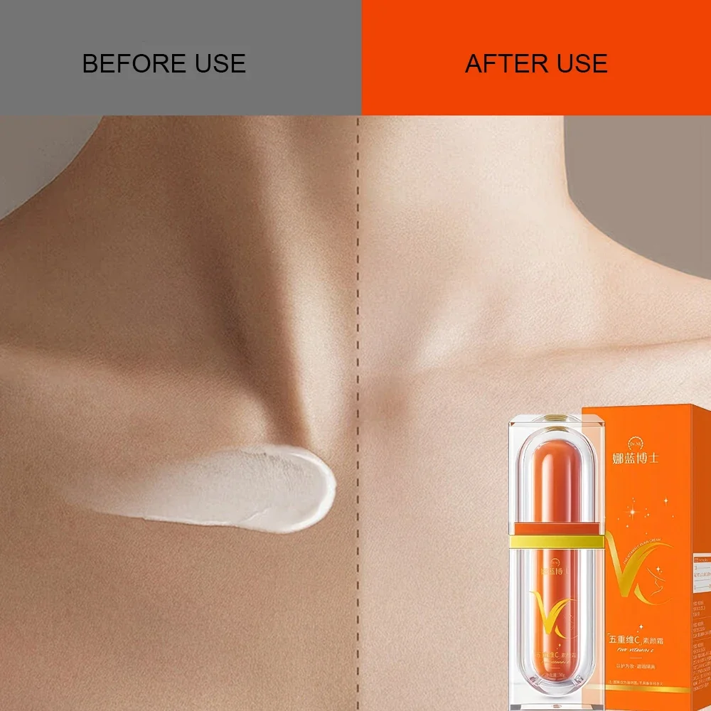 Crème pour le visage à la vitamine C, soin hydratant au toucher léger, bloc VC, dissimule pour une peau saine et brillante