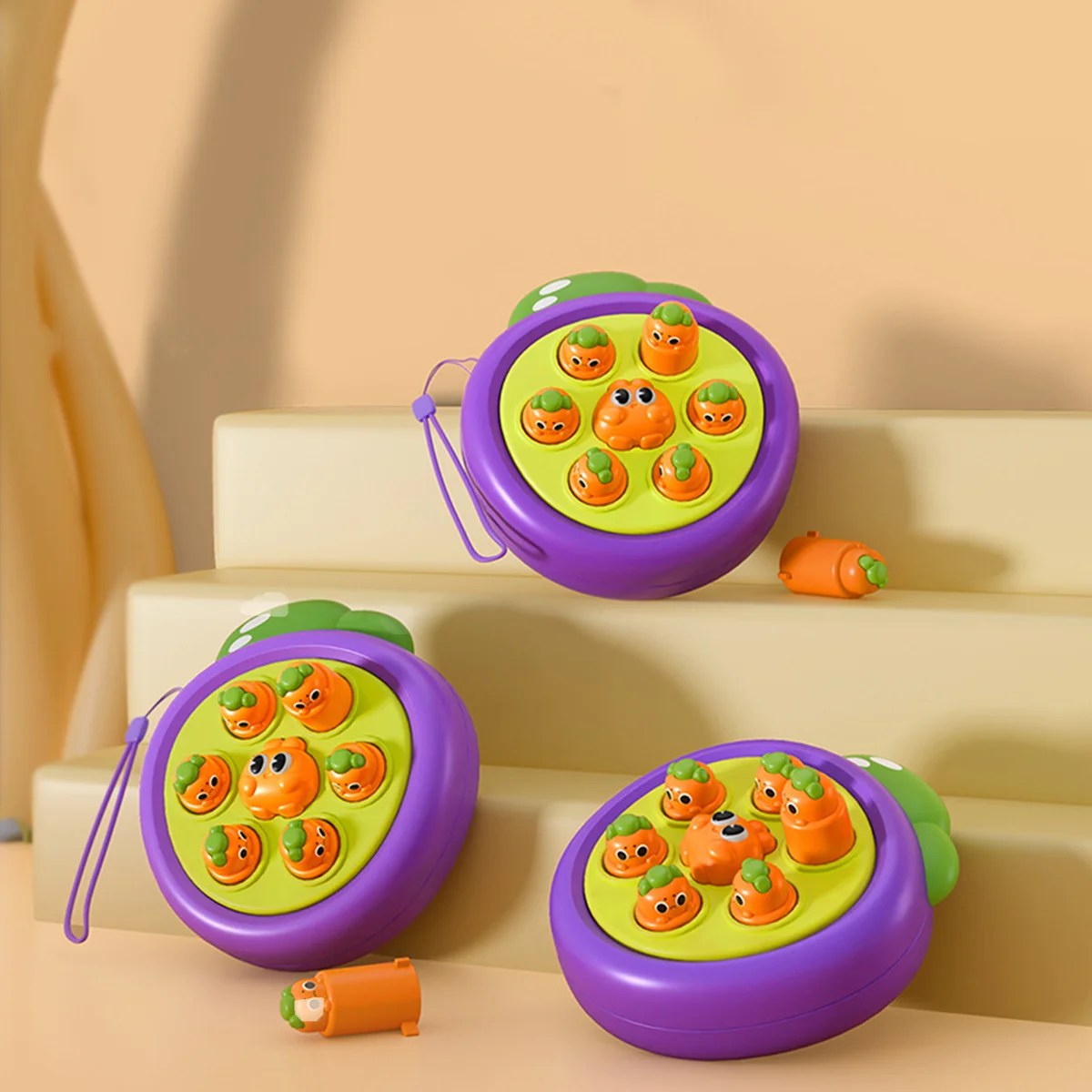 Carrots hitting hamsters, baby decompression, parent-child interactive puzzle toy for early childhood education on the palm