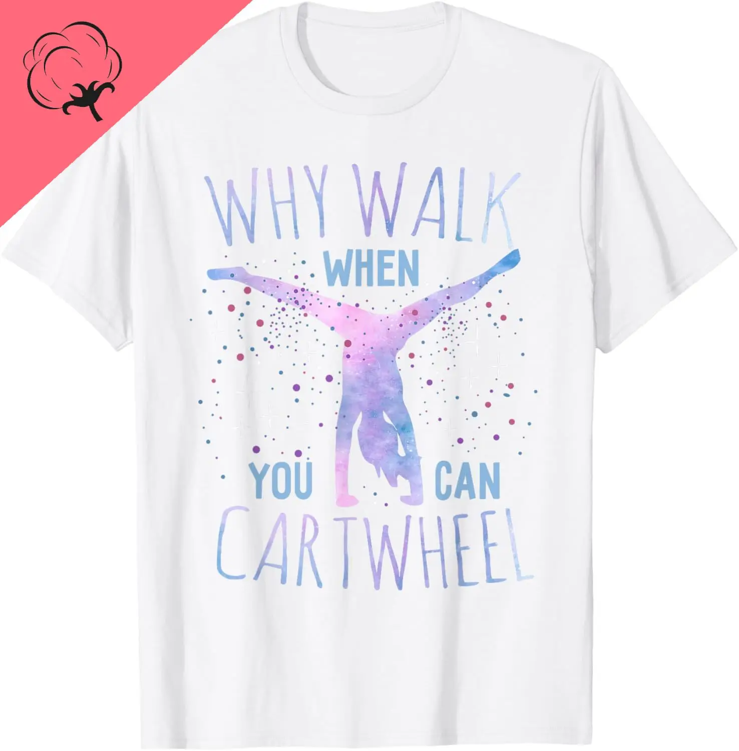 Cartwheel Gymnast Girl T-Shirt: Classic Fit, Short Sleeve  Black Graphic T Shirts Unisex Summer Streetwear Tops Graphic T Shirts