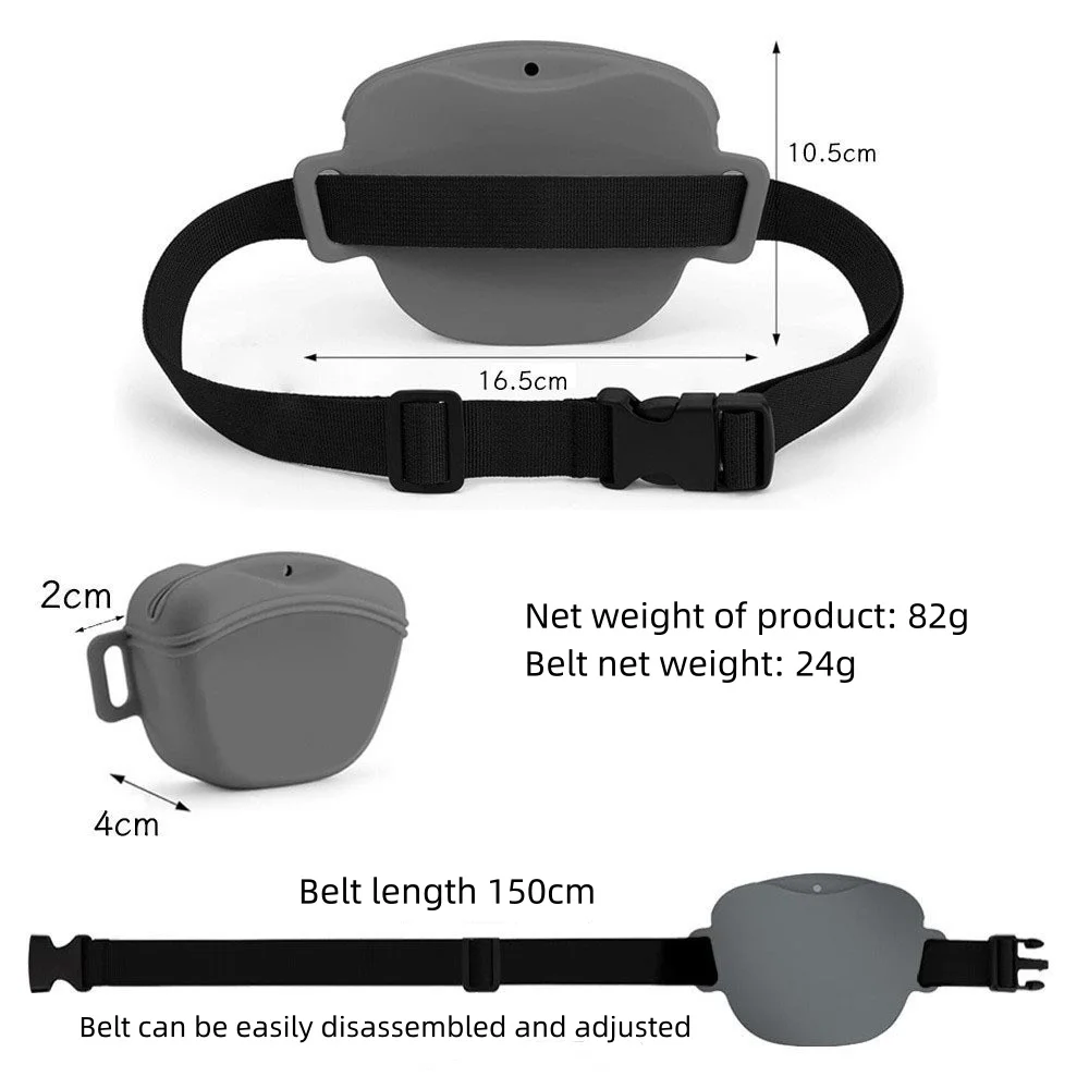 Food Grade Silicone Dog Training Waist Bag Portable Belt Dog Food Bag Outdoor Dog Training Feeding Bag Pet Portable Belt