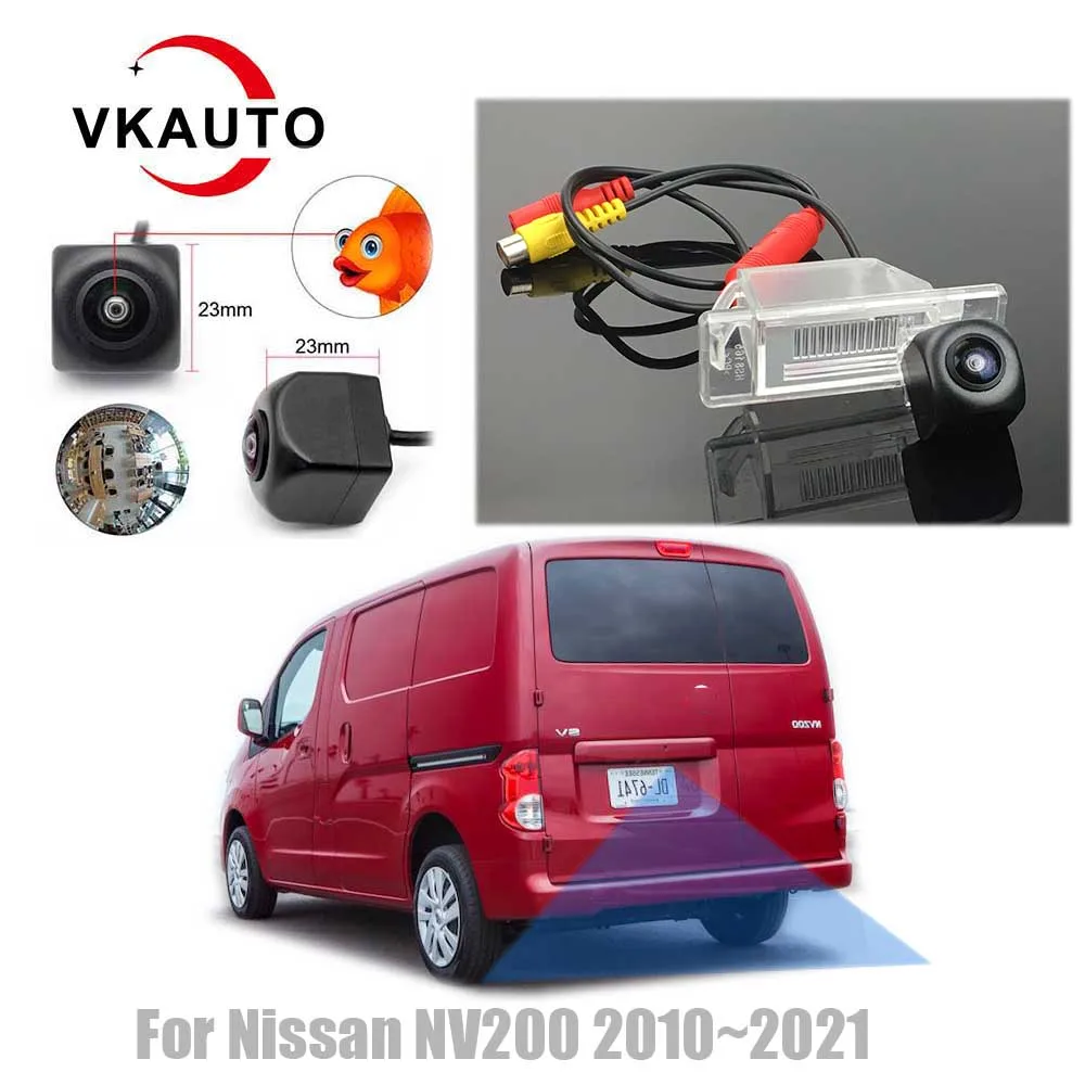 VKAUTO Fish Eye Rear View Camera For Nissan NV200 Evalia Vanette For Chevy City 2010~2021 CCD HD Reverse Parking Backup Camera