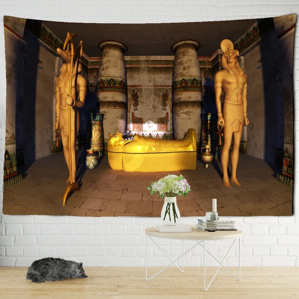 Ancient Egypt Pharaoh Tapestry Wall Hanging Vintage Boho Witchcraft Hippie Tapiz Home Decor Background Cloth