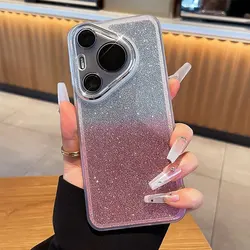 P 70 60 50 pro Luxury Shiny Glitter Silicone Case For Huawei P70 P60 P50 P30 Pura 70 pro + plus ultra Shockproof Back Cover Case