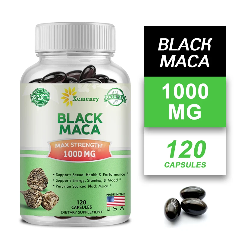 Black Maca Root - Enhances Male Energy, Vitality and Stamina, Balances Hormones, Improves Memory & Mental Clarity