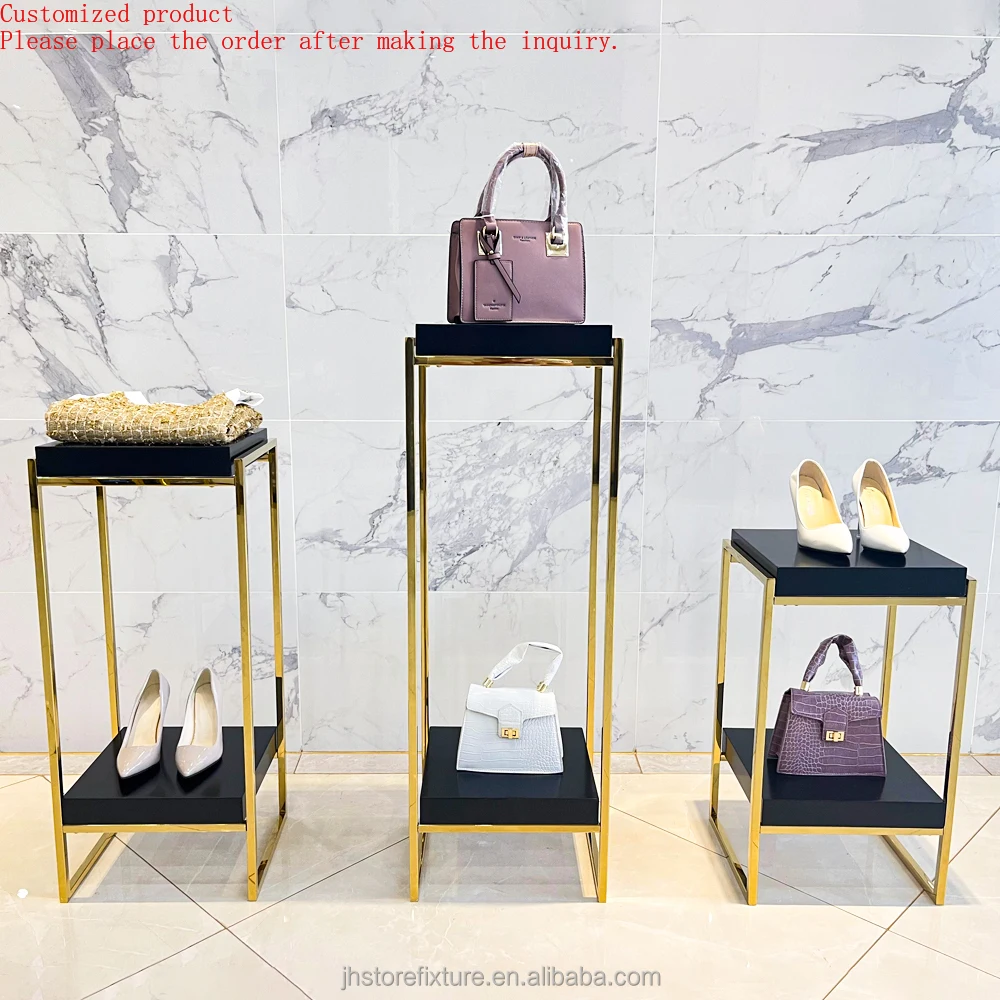 

Luxury Floor Type Metal Commodity Flowerpot Shelf House Decoration Interior for Shoe Shop