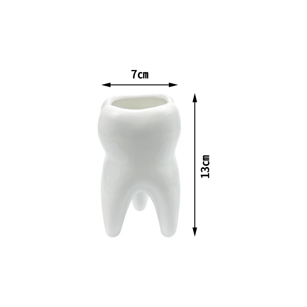 حاوية أقلام سيراميك على شكل أسنان لمكتب المكتب الإبداعية قلم رصاص القلم التخزين حامل مُنظِم حامل عيادة طب الأسنان هدايا جديد #6