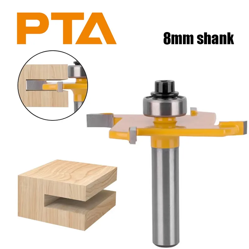 

PTA 8MM Shank Z4 "T"-Type Slotting Bit Woodworking Milling Cutters for Wood Bit Router Bit Carbide Cutter Face Mill End Mill