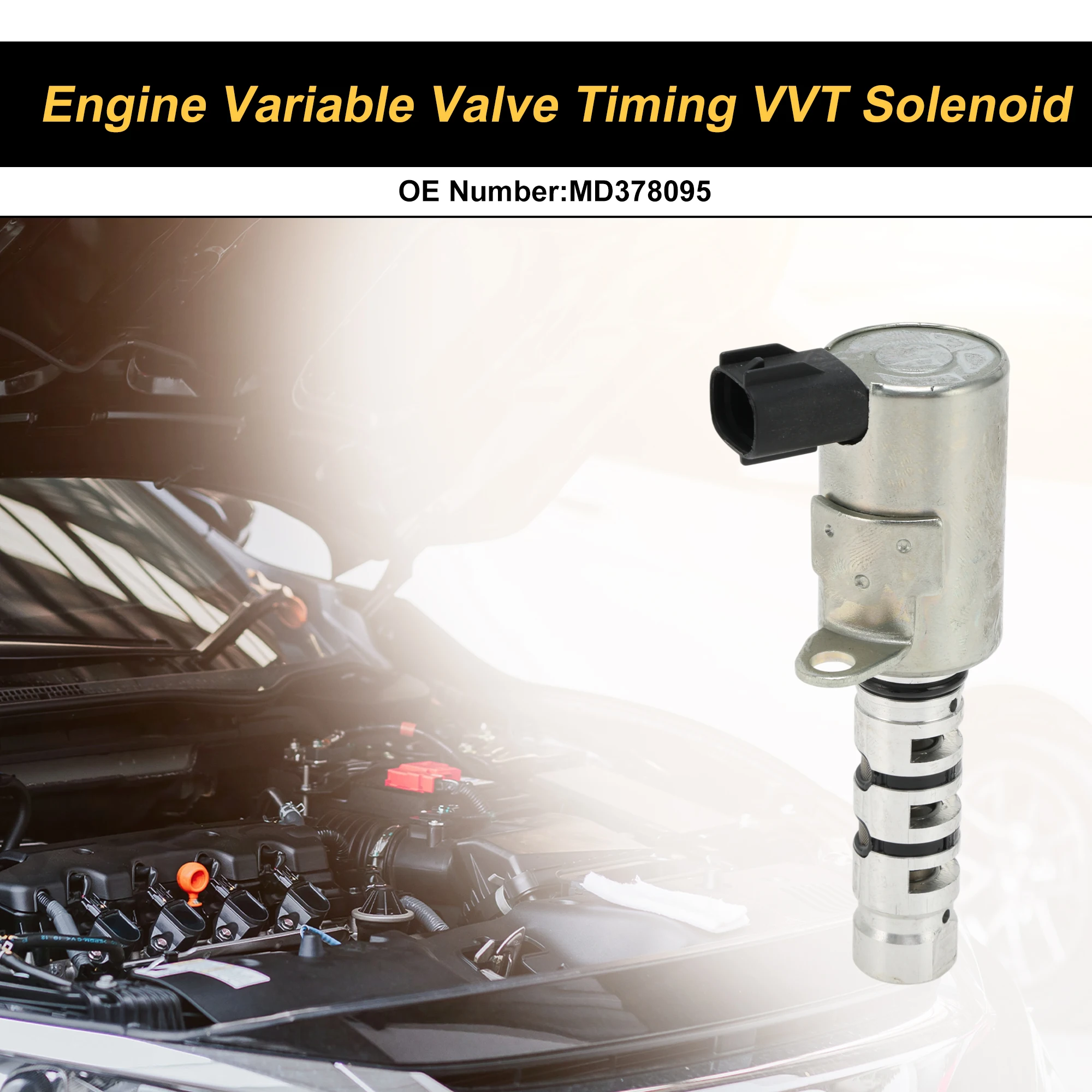 Solenoide VVT de sincronización de válvula Variable de motor UXCELL para Mitsubishi Lingyue 2002-2012 válvula de Control de aceite de árbol de levas de motor No.MD378095