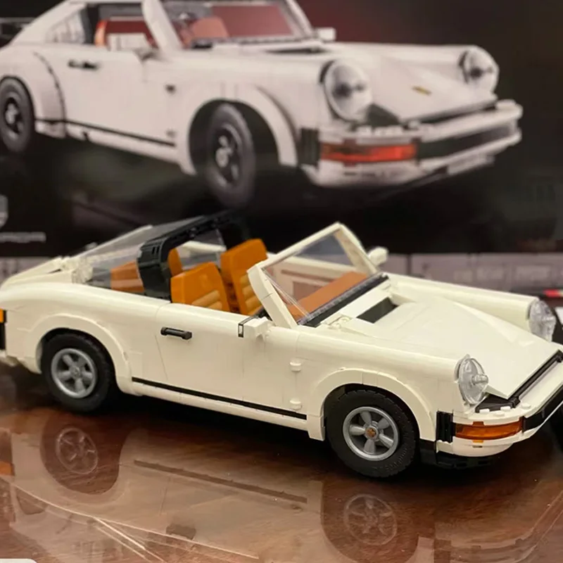 

Qing wang Technical retro white racing car building blocks toy without original box Christmas birthday gift assembly display