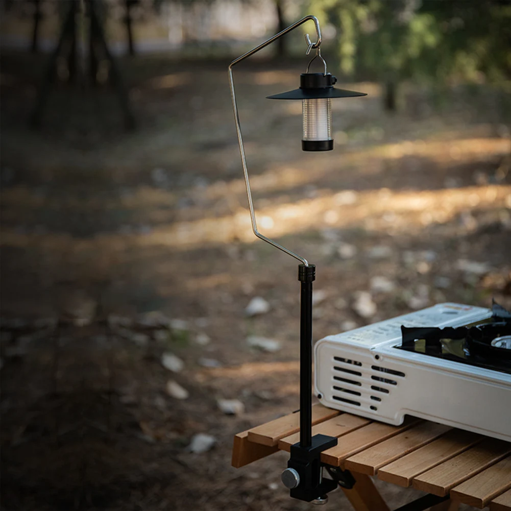 1PC IGT Table Lantern Stand Holder Portable Lamp Bracket Multifunctional IGT Desk Light Hook Hanger For Outdoor Camping Picnic