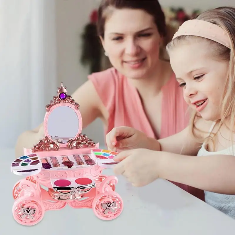 Waschbar Make-Up Kit Mit Led Und Musik Für Mädchen Pretend Spielen Cosplay Werkzeug Echten Make-Up Prinzessin Geschenk Spielen Make-Up Spielzeug für Mädchen