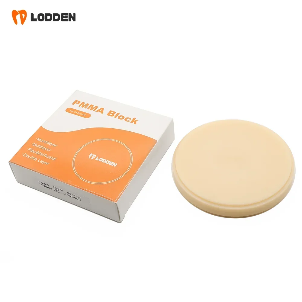 LODDEN Flexible PMMA Block Dental Lab Resin Materials High-Quality for CAD/CAM 98mm System Transparent Elastic Dentist Materials