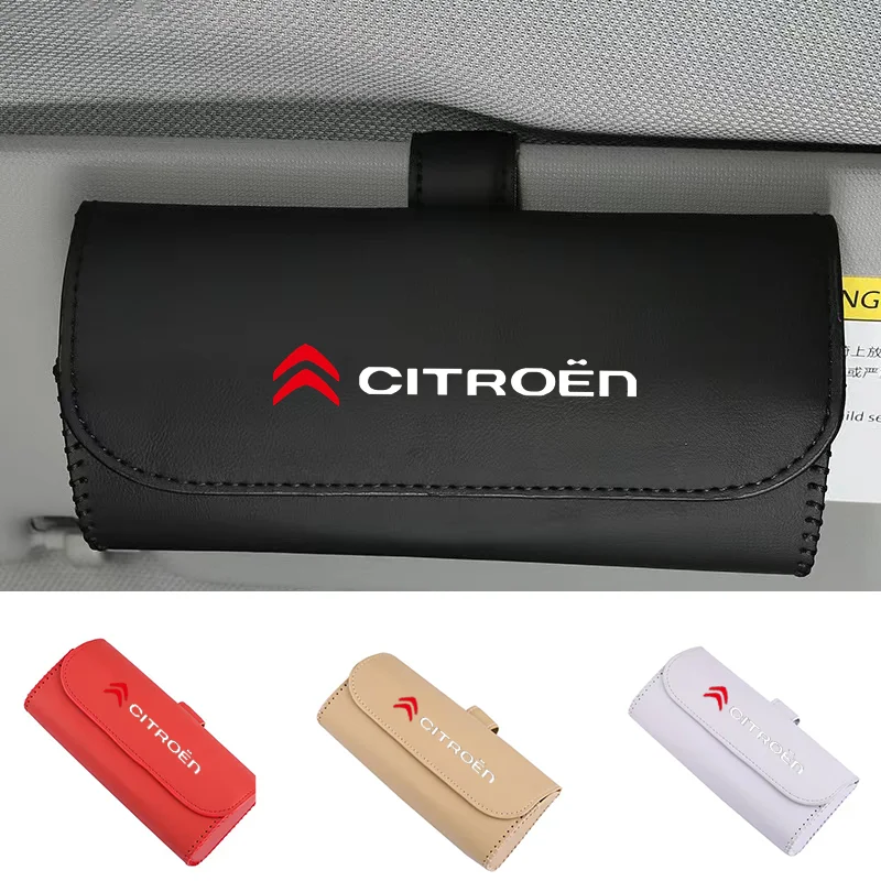 Car Sun Visor Storage Box Storage Bag Glasses Sunglasses Case Holder for Citroen C3 C4 C2 X7 C5 Berlingo Xsara Picassoe Interior