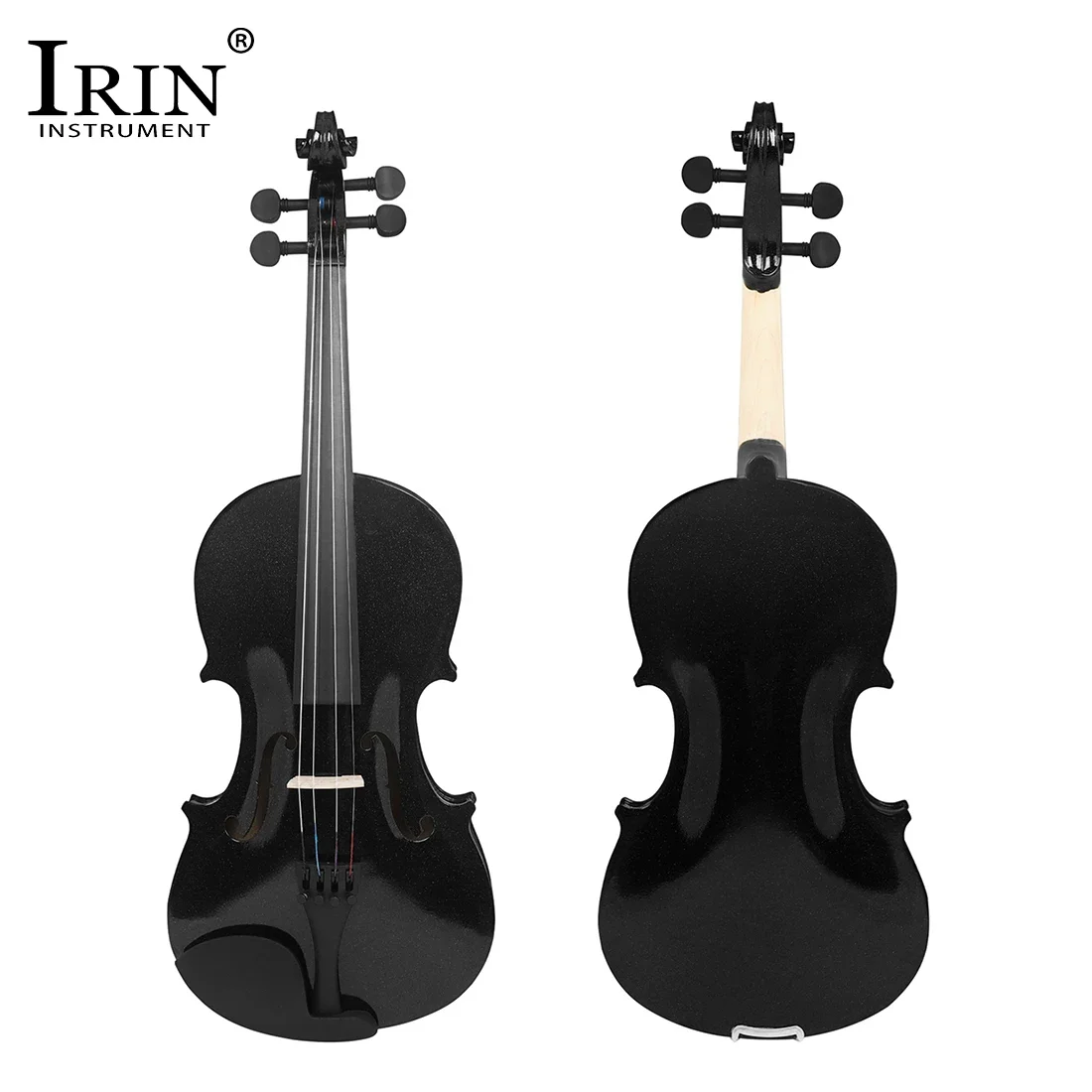 IRIN V-10 Violin Black Solid Wood Violin Set with Cloth Case Bow Professional Stringed Instrument Violin for Practice