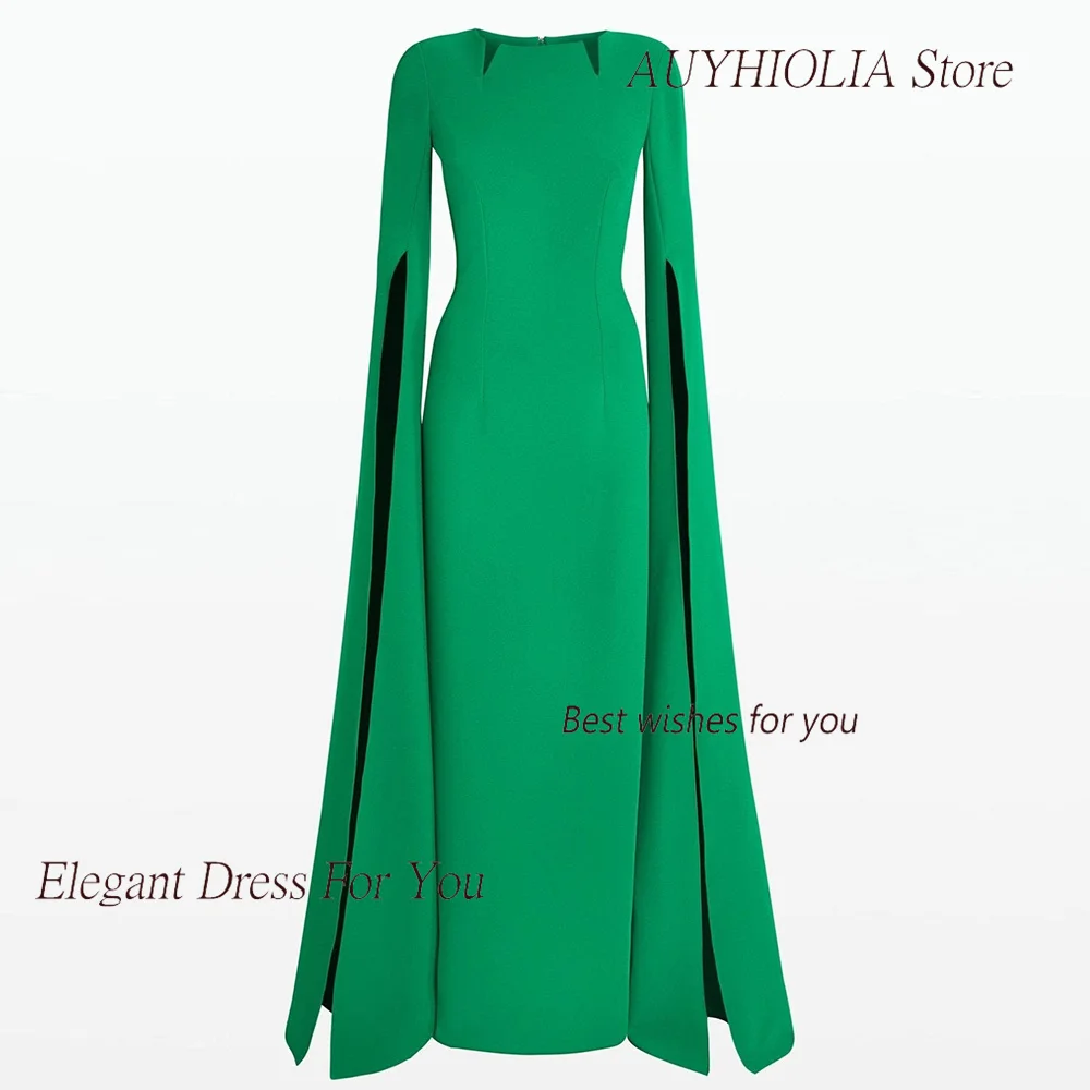 Formal Crepe Evening Dress For Sexy Women 정장원피스 Vestidos de festa Elegant High Neck Cocktail Party Prom Gown With Long Shawl