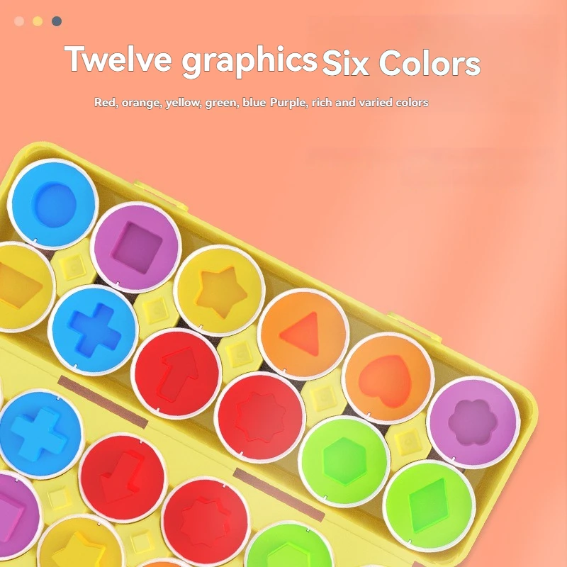 เด็กรูปร่างประกอบไข่จําลอง Montessori Baby Early Education และสติปัญญาการรับรู้สีของเล่นไข่