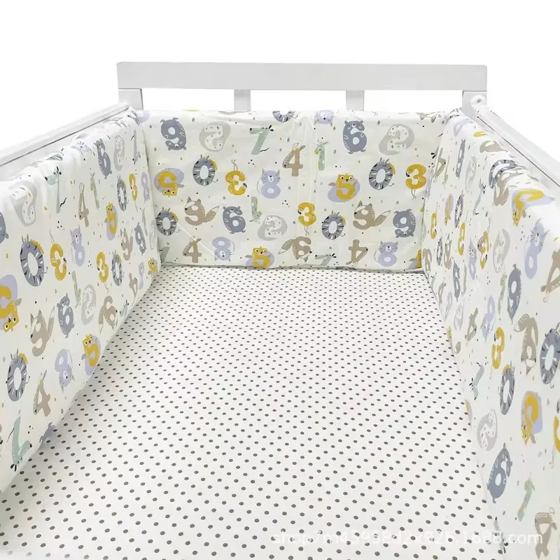 Nordic Sterren Babybed Dikker Bumpers Rits Ontwerp Een stuk Wieg Rond Kussen Cot Protector Kussens 200*30 CM