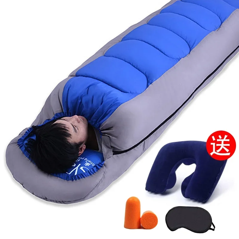 Sleeping bag Adult winter thickened cold-proof outdoor camping quilt dual-purpose four-season office lunch break single double