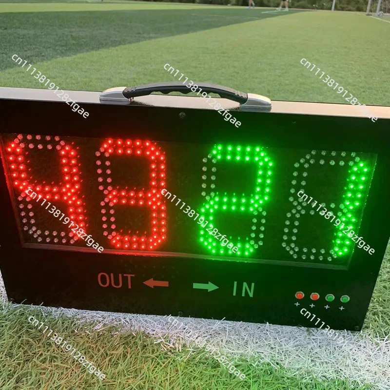 1-Side Electronic Football Referee Board: Substitution & Injury Time Display, Battery-Powered Soccer Sports Equipment