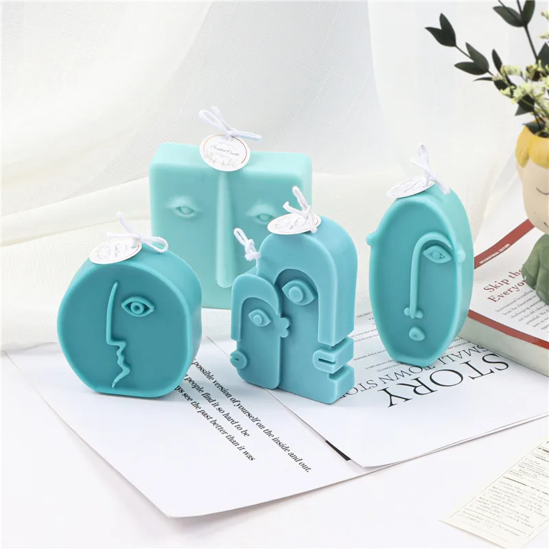 

3D искусство абстрактное человеческое лицо свеча силиконовая форма DIY скандинавский дизайн изготовление свечей пластырь аромат формы для мыла домашний декор ремесло подарок