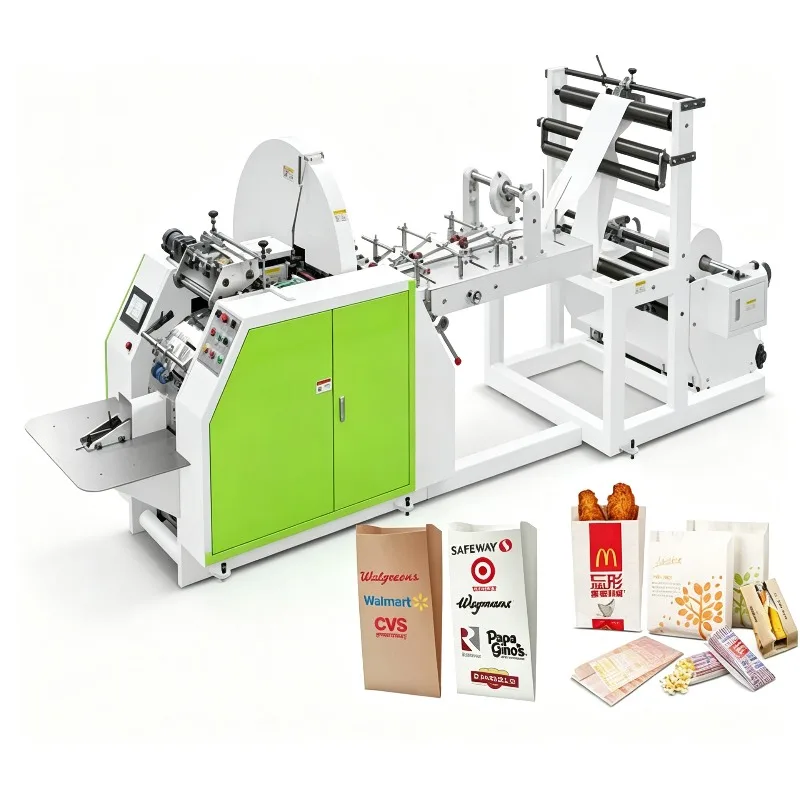 Fully Automatic Brown Kraft Paper Bag Making Machine Printing Cost-Saving V Bottom Simple Paper Bag Forming Machine