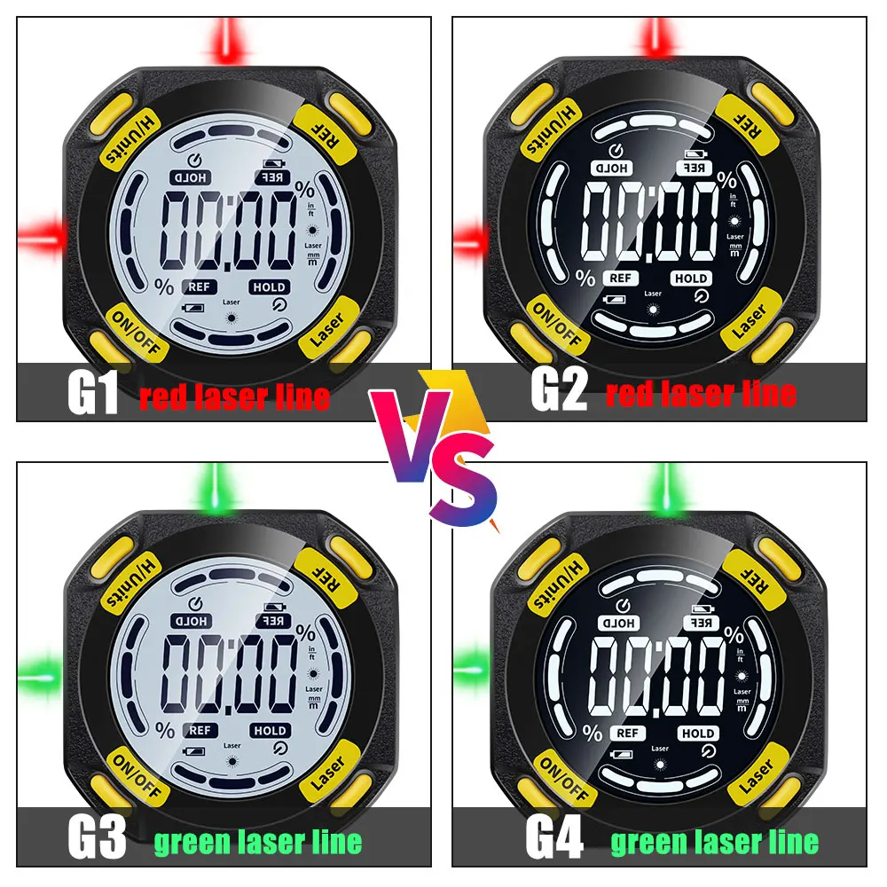 Green Laser Digital Protractor Angle Measure Inclinometer 3 in 1 Laser Level Box Type-C Charging Angle meter Measuring Tools