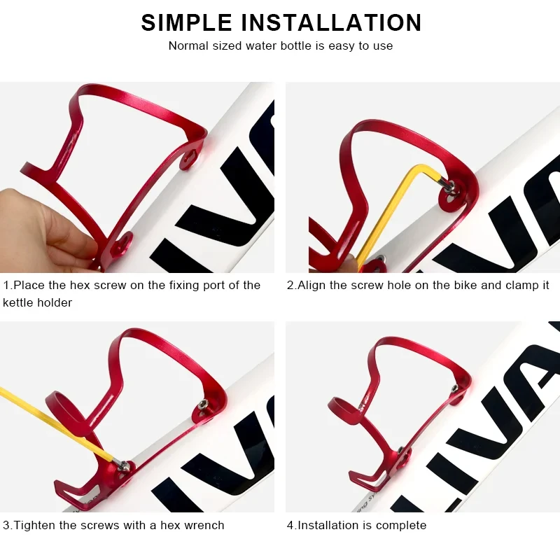 Lightweight Bike Bottle Holder Aluminium Alloy Bicycle Water Bottle Cage Cup Bracket For Road Cycling Kettle Mount image 5