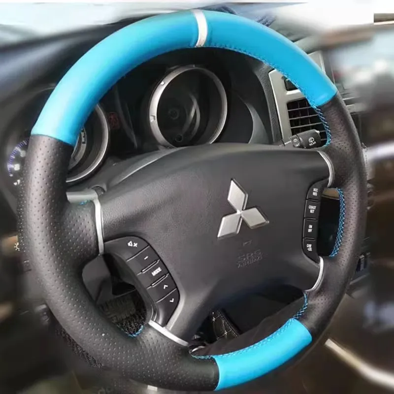 

Hand-Stitched Genuine Leather non-slip Sports style Steering Wheel Cover For Mitsubishi Pajero 2007-2019 Galant Zinger 2008-2011