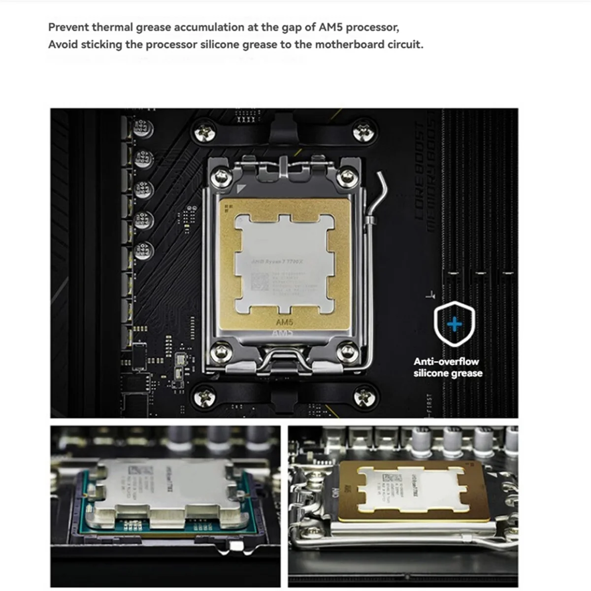 A72P AM5 CPU Contact Frame Copper Full Surround Frame Better Cooling CPU Heatsink Armor for AMD 7950X 7900X 7700X 7600X