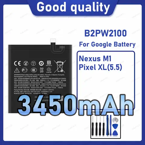 3450mAh B2PW2100 Replacement Battery for Google Nexus M1/Pixel XL with Repair Tools Kit
