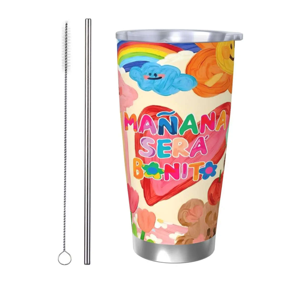 Cartoon Manana Sera Bonito Karol G Tumbler Vacuum Insulated Coffee Cups Stainless Steel School Mug Hot Cold Drink, 20oz