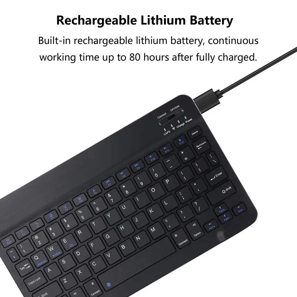81 Keys Portable Three Fold Bluetooth Wireless Keyboard Universal Laptop Tablet Phone