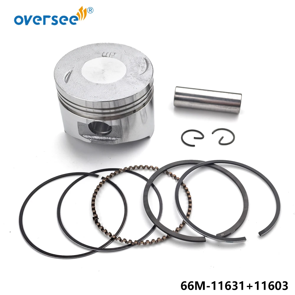 66M-11631-00-96 Piston Set STD with Rings for Yamaha 9.9HP 15HP 4-Stroke 66M Serial Outboard Engine