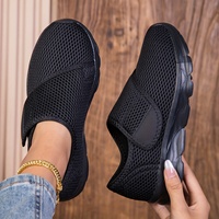 Unisex Wide Footed Shoes Women Casual Shoes Fashion Breathable Walking Mesh Flat Shoes for Men Sneakers Black Female Footwear