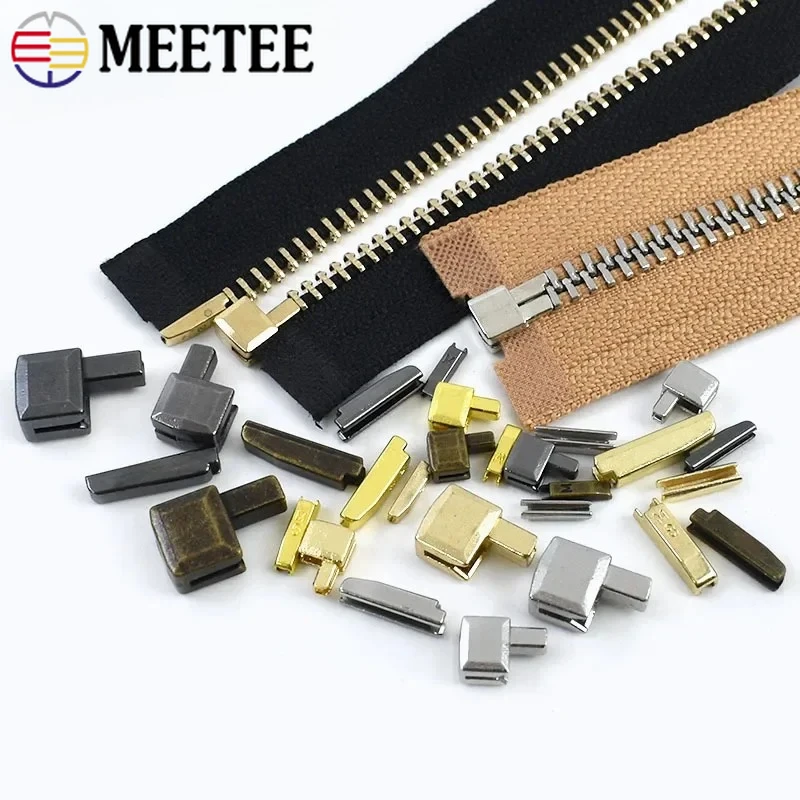 

30/50Sets 3#5#8#10# Metal Zipper Non-Slip Stopper Clothes Closure Head Zip End Lock Zippers Bottom Socket Repair Kit Accessories