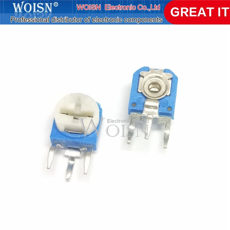 Blauwe En Witte Potentiometer Rm063 2.2K (222) Horizontale Verstelbare Potentiometer