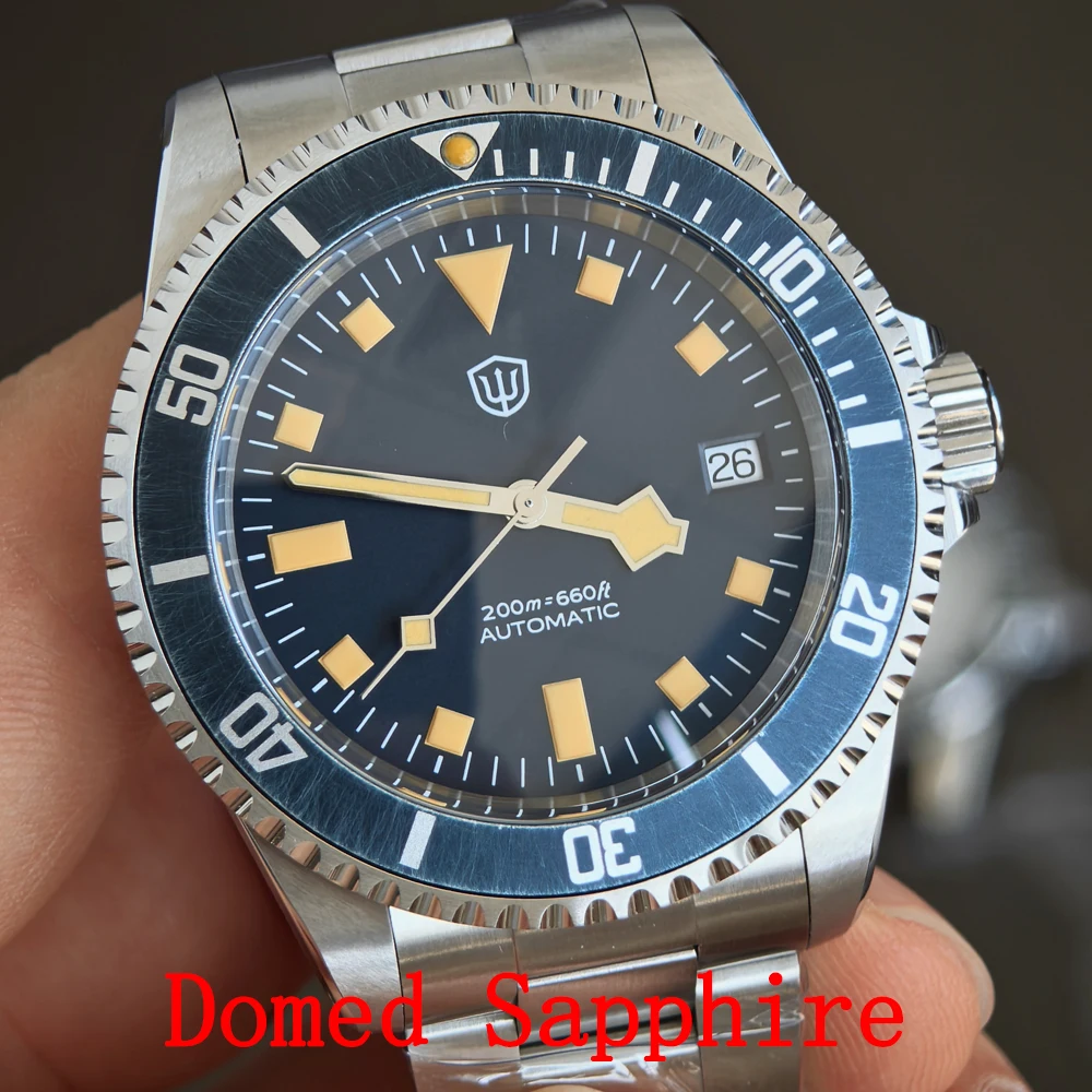 Watchdives WD5513 V2 الرجال الغوص ساعة فقاعة الياقوت كريستال PT5000 حركة التلقائي الميكانيكية مضيئة مقاوم للماء ساعة اليد