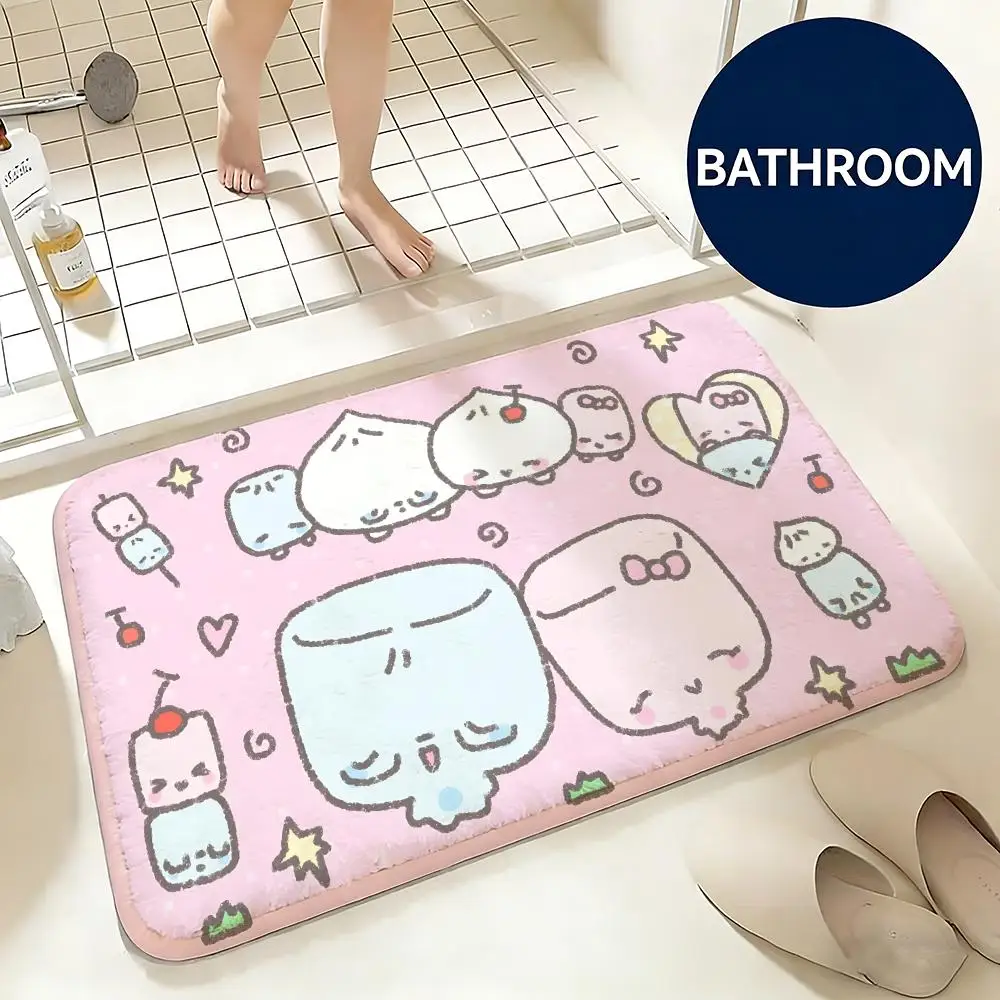 Soft Flannel Floor Mat Food Cotton Candy Floor Mat Non-Slip Absorbent Doormat Bathroom Bedroom Home Decor Rug