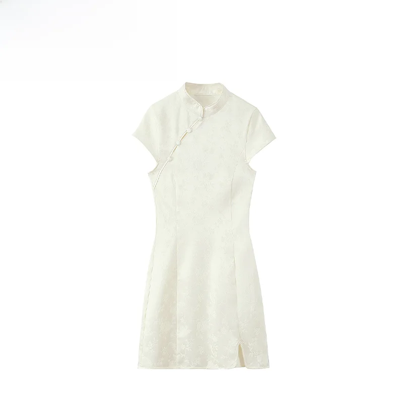 

Fashionable Short Floral Embroidery Dress ZR Spring New Arrival Women's High Waist Polyester Fiber A-Line Skirt Casual Wear