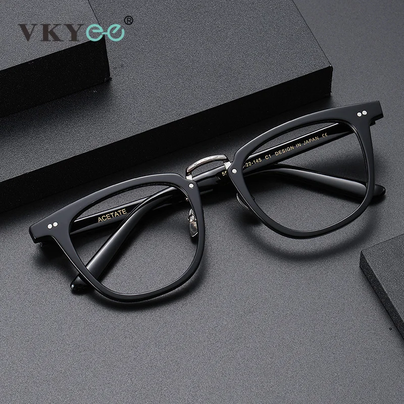 VICKY Men's Oval Ultra Lightweight Sheet Metal Eyeglass Frame Anti-blue Light Glasses Can Be Customized Prescription 55016
