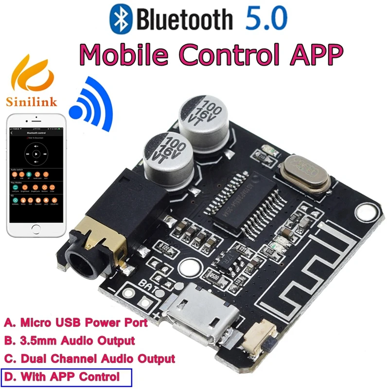 Bluetooth Audio Receiver board Bluetooth 5.0 mp3 lossless decoder board Wireless Stereo Music With Power Amplifier Module