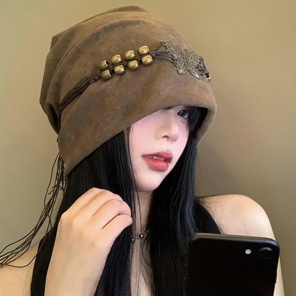 

Versatile Winter Accessory for Women Stylish Women's Knitted Hat with Butterfly Decor Tassel Detail Soft for Ladies for Women