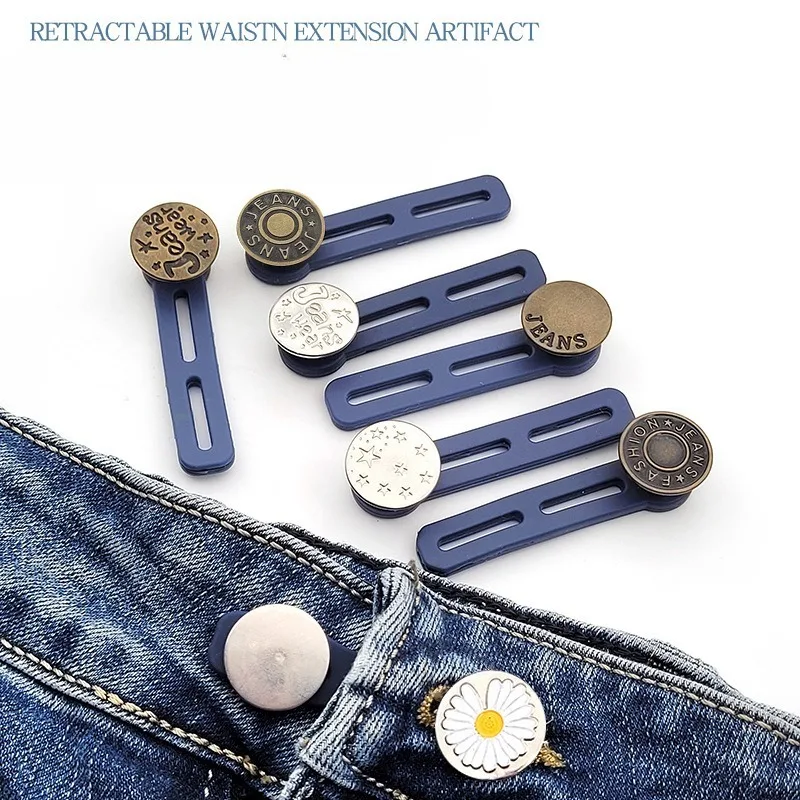 6 pcs Jeans and Pants Button Extenders: Universal Wait Expanander for Women and Men, Instant Band Extension Solution