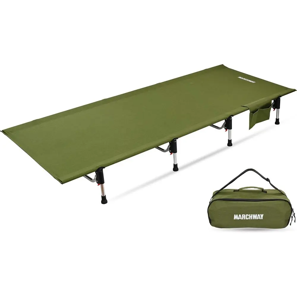 

Ultra-Portable Folding Camping Cot with Lever Lock, Lightweight, Easy Setup, Compact for Outdoors, Hiking, Hunting, and Motorcyc
