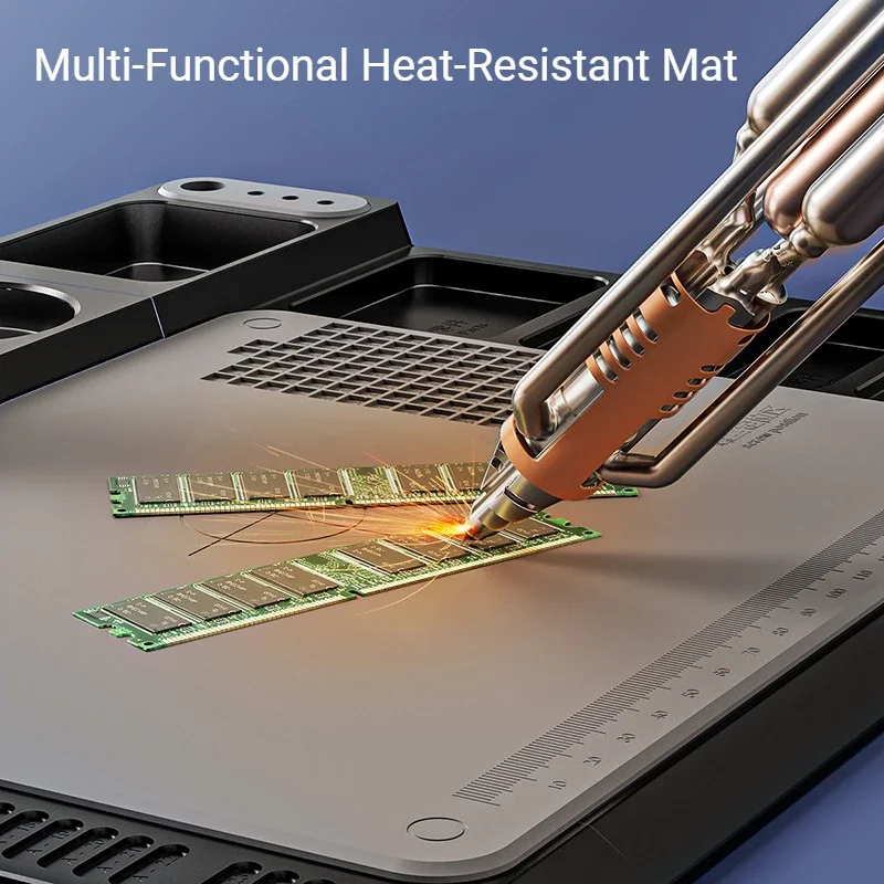 50X-1600X Digital Microscope for Electronics Repair HD 12MP 7" Screen Soldering Microscope With 600℃ Heat Insulation Pad