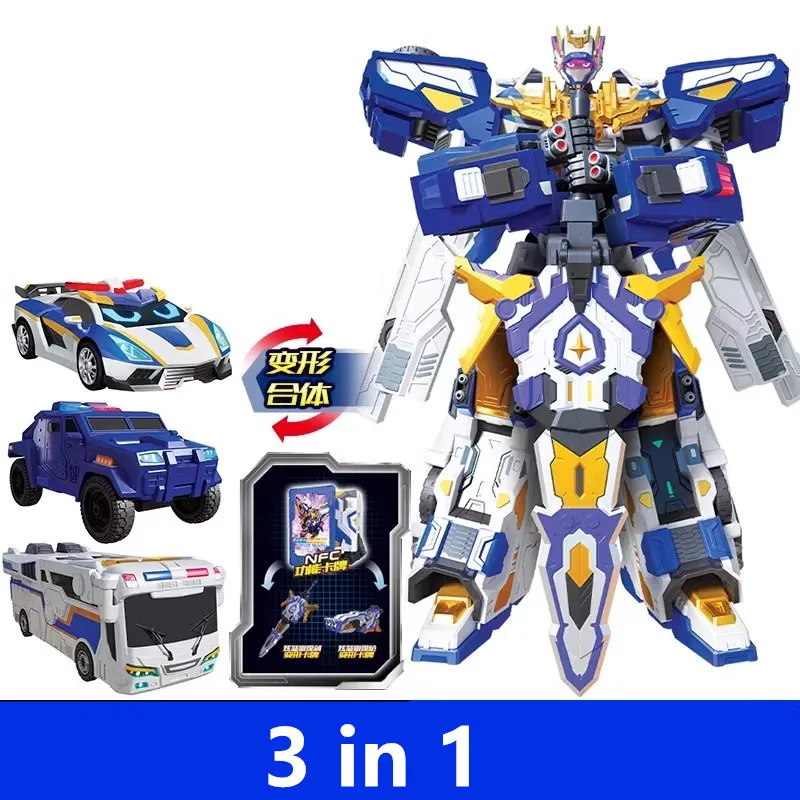 メタルカードボット S ブルーコップトリニティ掘削車両変形結合