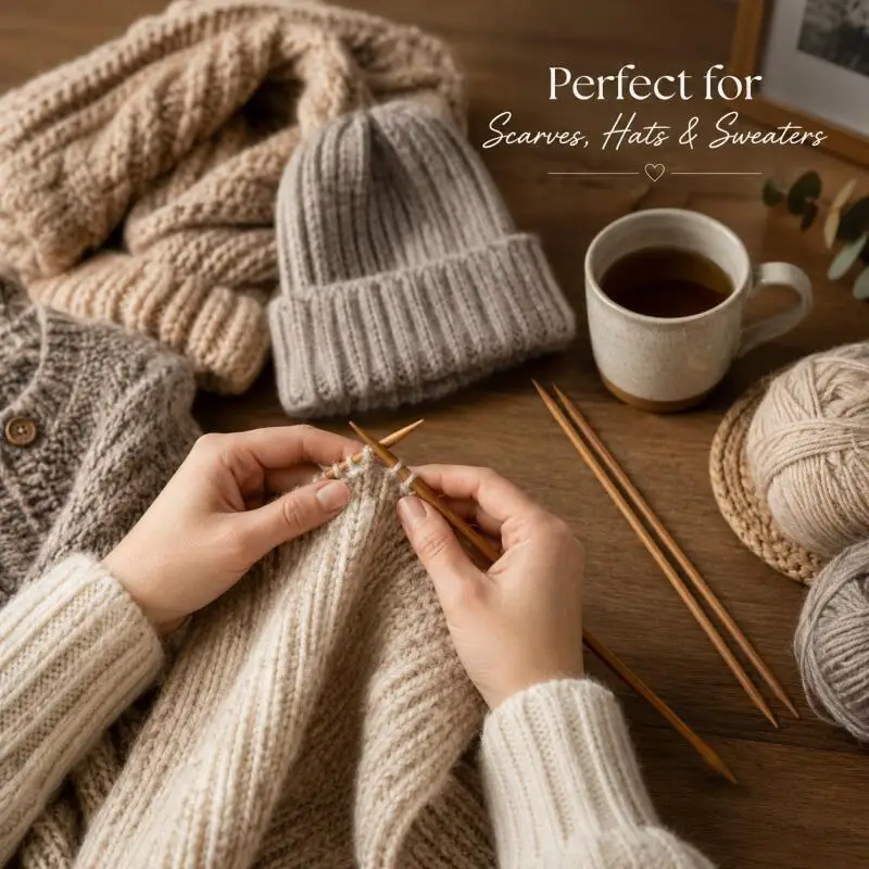 4/2 Stück 3-10mm Bambus Doppelspitzige Stricknadeln Braune Häkelnadeln 36cm DIY Webwerkzeug – Detail 6