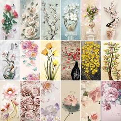 Elegant Floral Door Decals Romantic Floral Bedroom Decor Wallpaper Decals Removable Waterproof Poster Mural