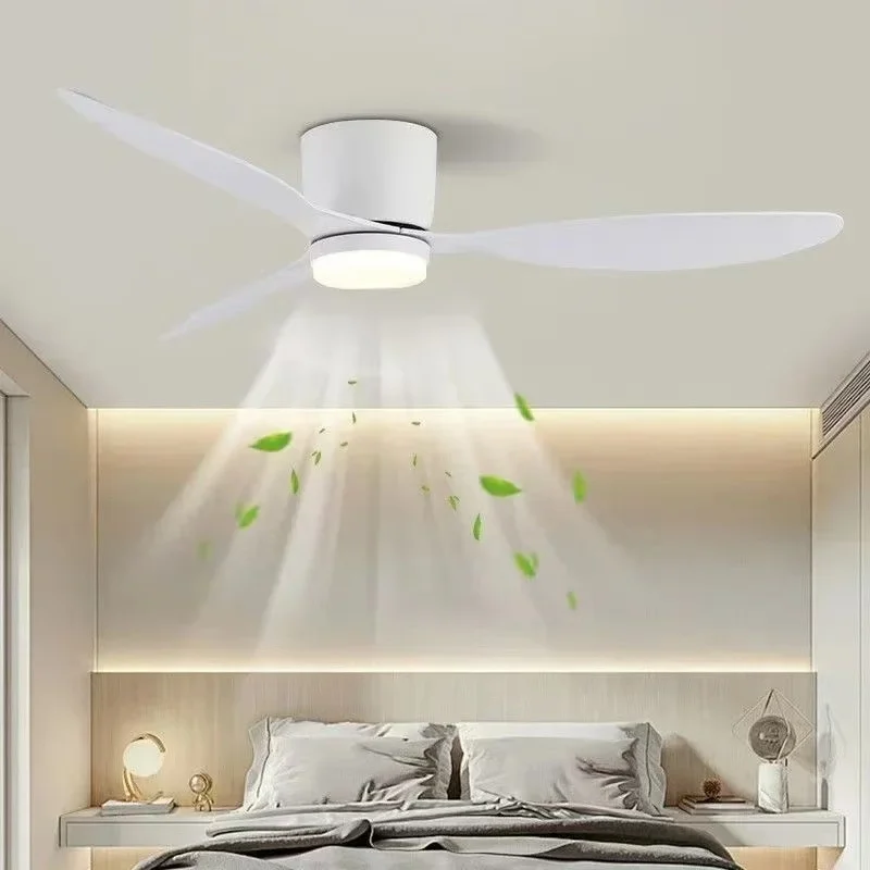 42 52 Inch Low Floor ABS Ceiling Fan Light With Remote Control Silent Electric Fan Bedroom Hotel Office Ceiling Fan Ligh
