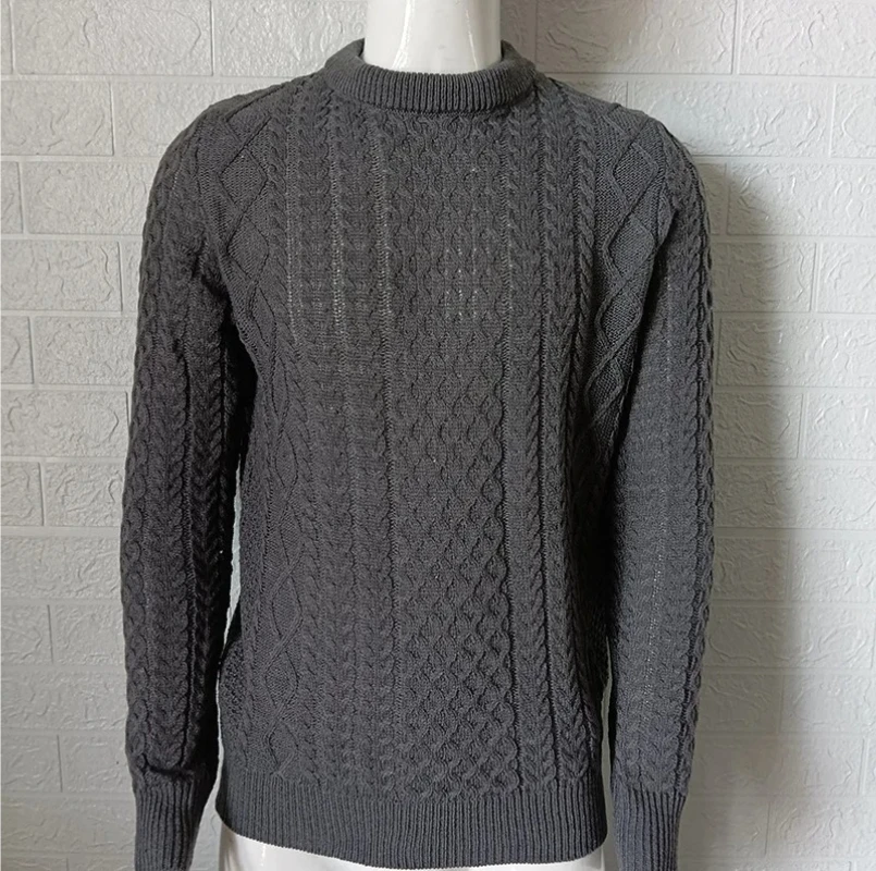 

Pink Sweater Men's 2026 Autumn Winter New Pure Color Pullover Knitted Sweater Menwear Fashion Large Size Male Clothing